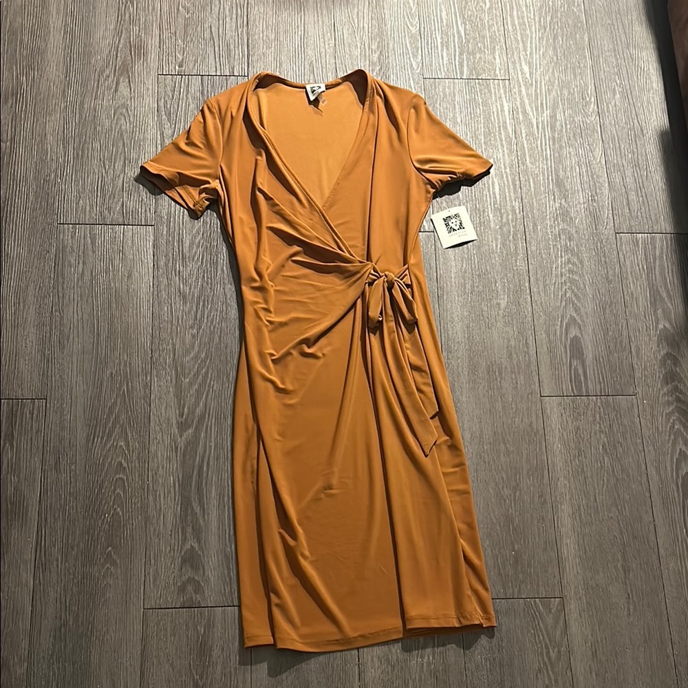 Elegant Wrap Dress in Mustard by Anne Klein